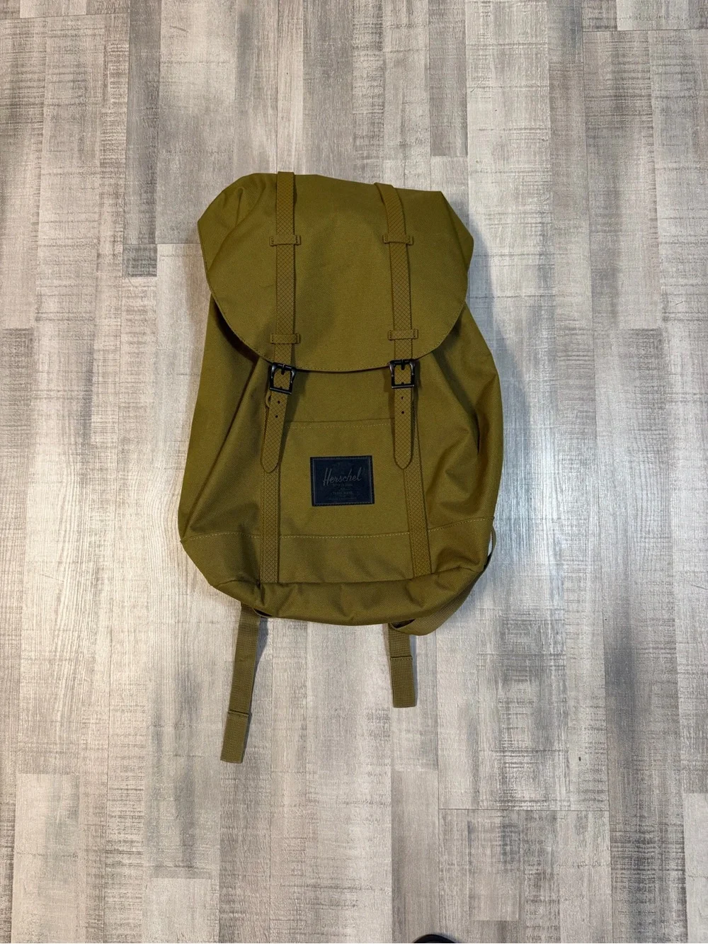 Herschel Little America Backpack Olive Green Red Stripe Laptop Bag Unisex